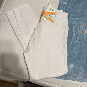 NWT white with orange details fabletic leggings
